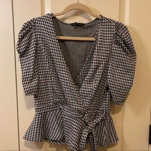 Retro blouse top short sleeve